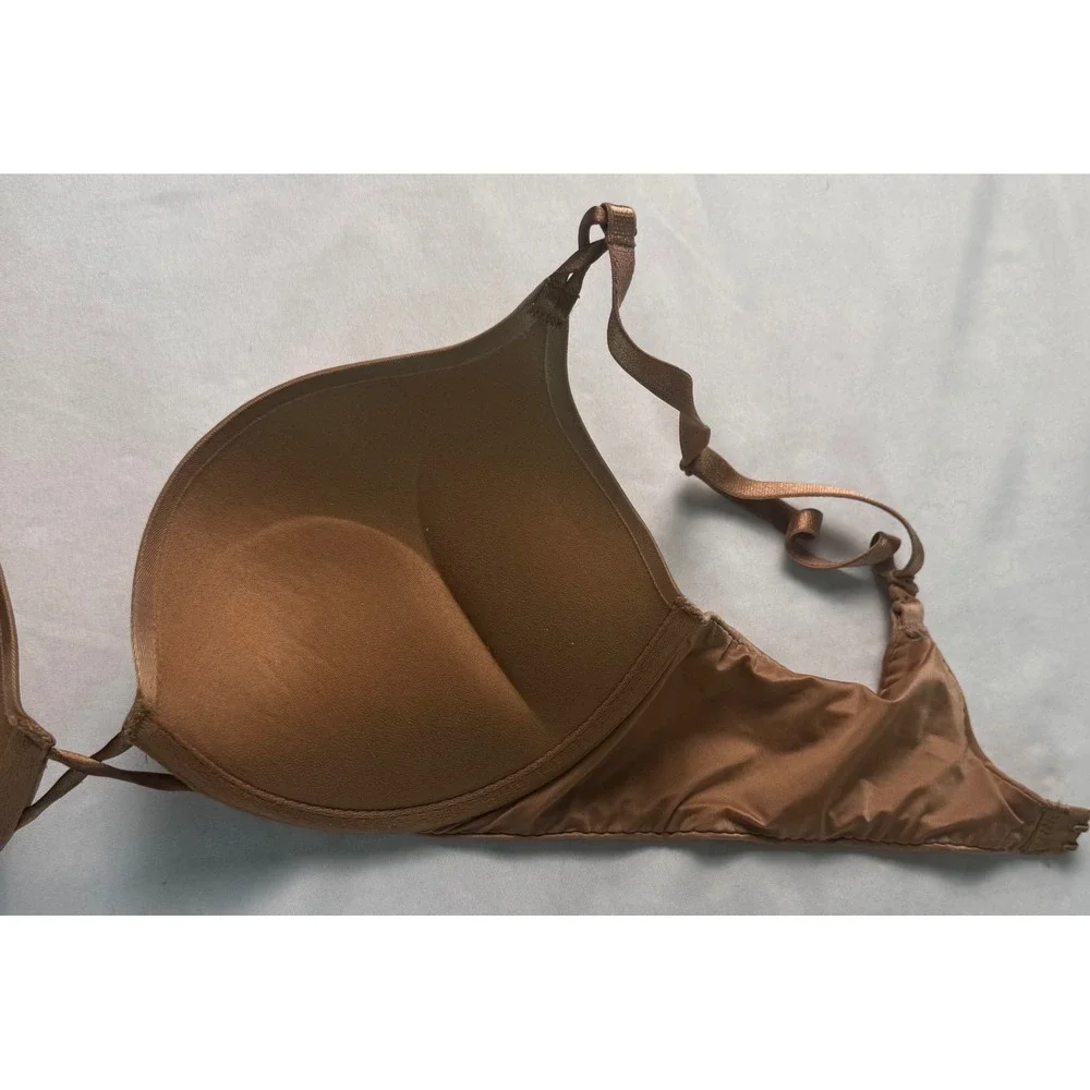 Victoria's Secret Bombshell Plunge Push-Up Bra Bronze Tan 36B 2-Cup Add